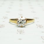 SI1 1.11 carat white omc diamond solitaire in 14k rose and yellow gold