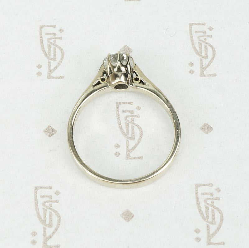 Midcentury Sparkling Diamond Solitaire Ring