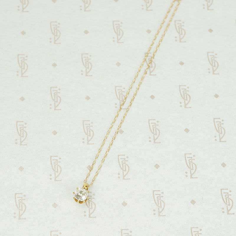 Old Mine Cut Diamond Solitaire Pendant