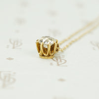 Old Mine Cut Diamond Solitaire Pendant
