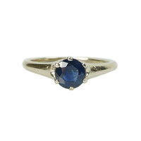 Sapphire White Gold Solitaire Ring