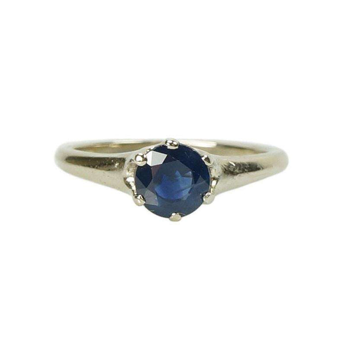Sapphire White Gold Solitaire Ring