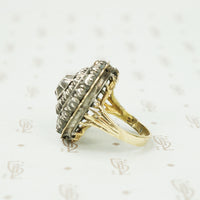 Spanish Rose Cut Diamond Ring in Silver on Gold