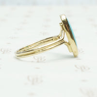 The Summer Sky Turquoise and Recycled Gold Ring