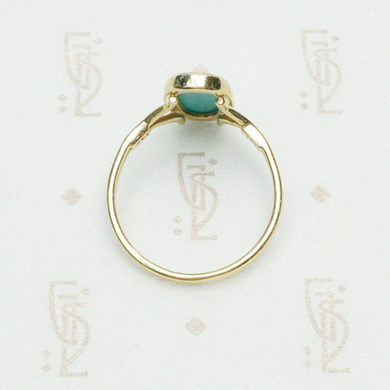 The Summer Sky Turquoise and Recycled Gold Ring