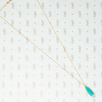 vintage turquoise in recycled gold pendant