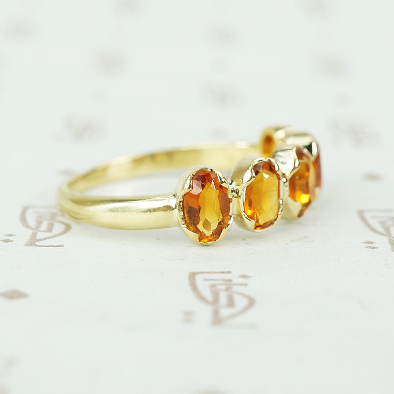 Spessartine Five Stone Band in 18k Recycled Gold by GSL