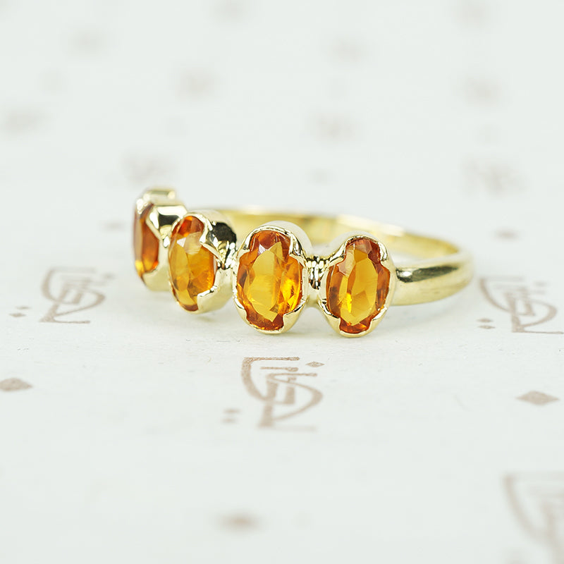 Spessartine Five Stone Band in 18k Recycled Gold by GSL