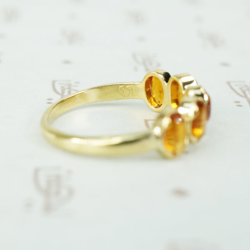 Spessartine Five Stone Band in 18k Recycled Gold by GSL