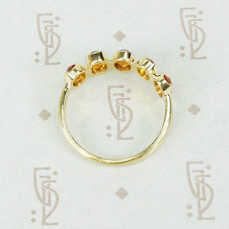 Spessartine Five Stone Band in 18k Recycled Gold by GSL