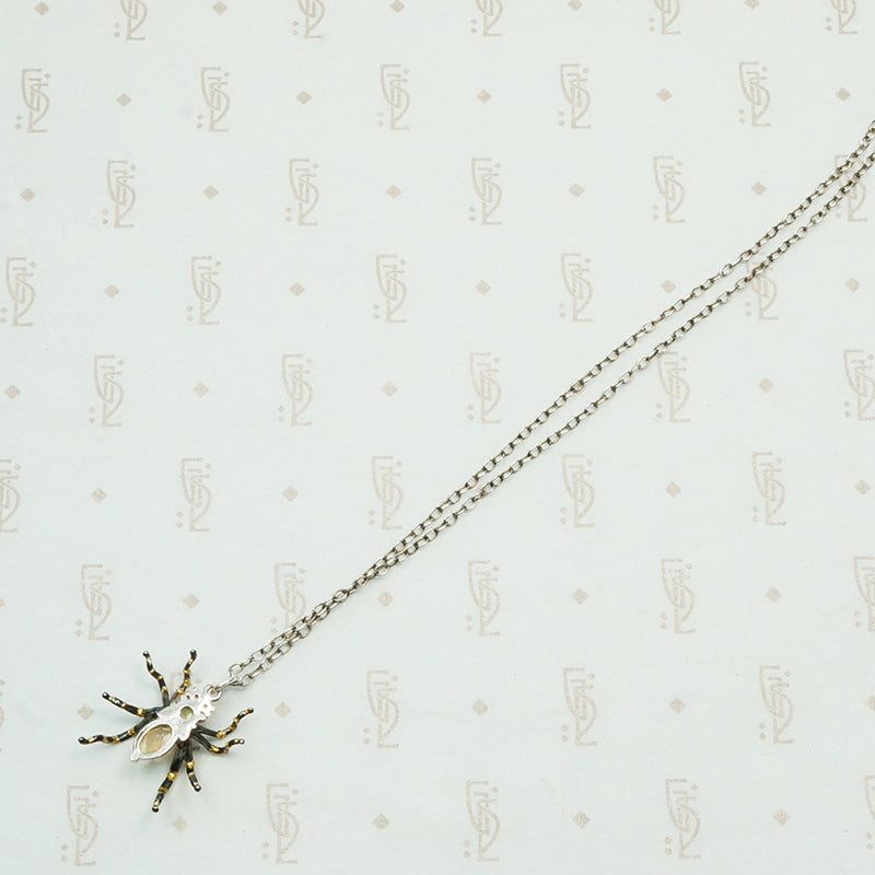 Sterling and Opal Spider Pendant