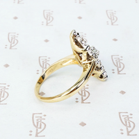 Two Tone Vintage Marquise Shaped Diamond Ring