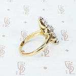 Two Tone Vintage Marquise Shaped Diamond Ring