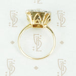 Stunning Square Vintage Diamond 2 Tone Gold Ring