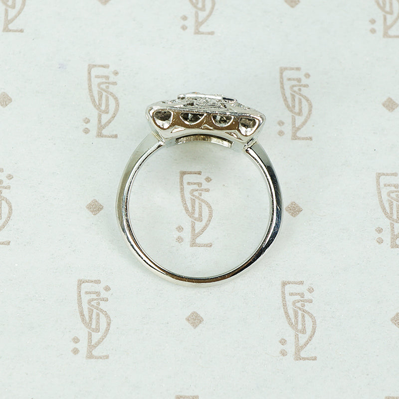 Fab Square Art Deco OEC Diamond Ring