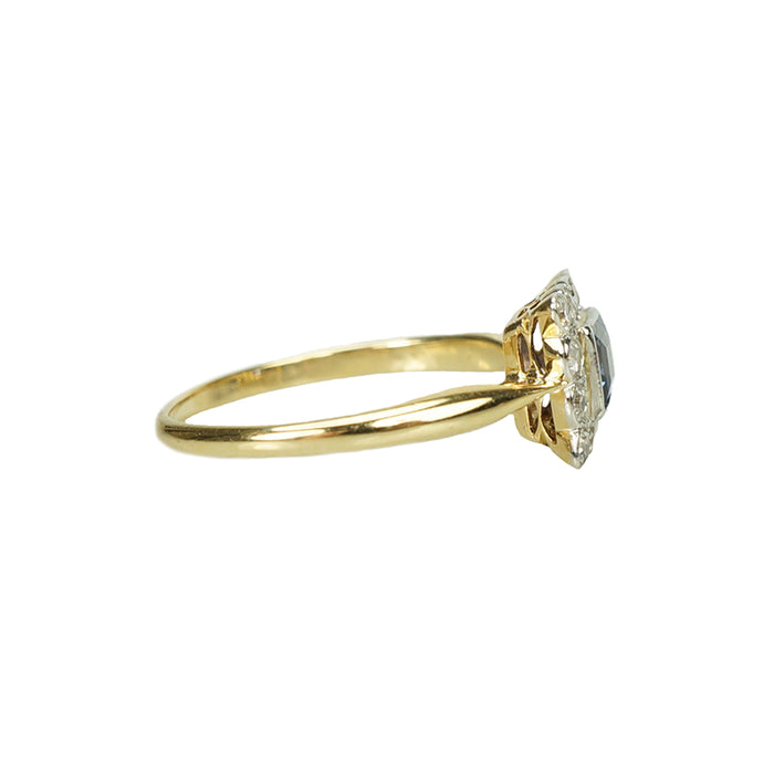 Square Sapphire Surrounded by Diamonds - Gem Set Love