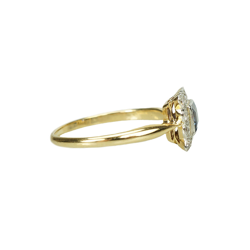 Square Sapphire Surrounded by Diamonds - Gem Set Love