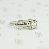Square Step Cut Deco Diamond Engagement Ring