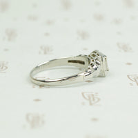 Square Step Cut Deco Diamond Engagement Ring