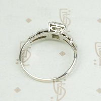 Square Step Cut Deco Diamond Engagement Ring