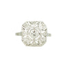 Edwardian Platinum Rose and Mine Cut Diamond Ring - Gem Set Love