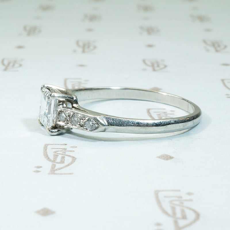 Shimmering Square Cut Beauty Diamond Engagement Ring