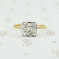 square diamond set ring vintage