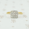 square diamond set ring vintage