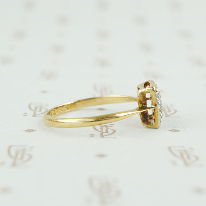 vintage diamond square ring