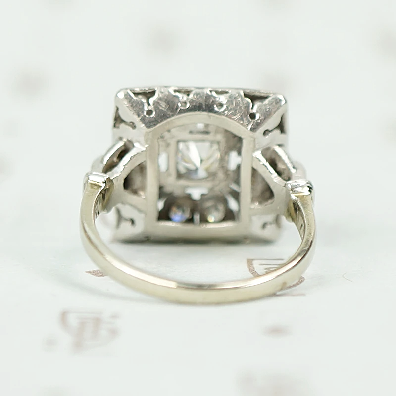 Gorgeous Art Deco Diamond Square Ring