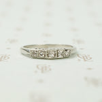 Deco Platinum and Diamond Step Band