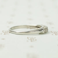 Deco Platinum and Diamond Step Band