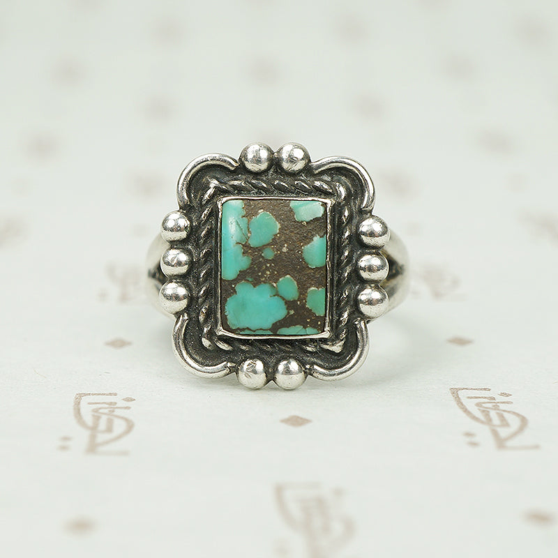 The Square Vintage Sterling Turquoise Ring