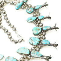 Large Vintage Navajo Squash Blossom Necklace with Naja