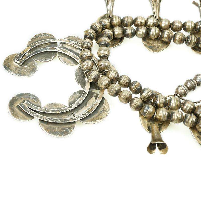 A Vintage Navajo Squash Blossom Necklace with Turquoise