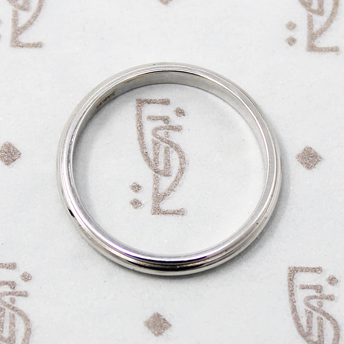 Modern Recycled White Gold Wedding Band 