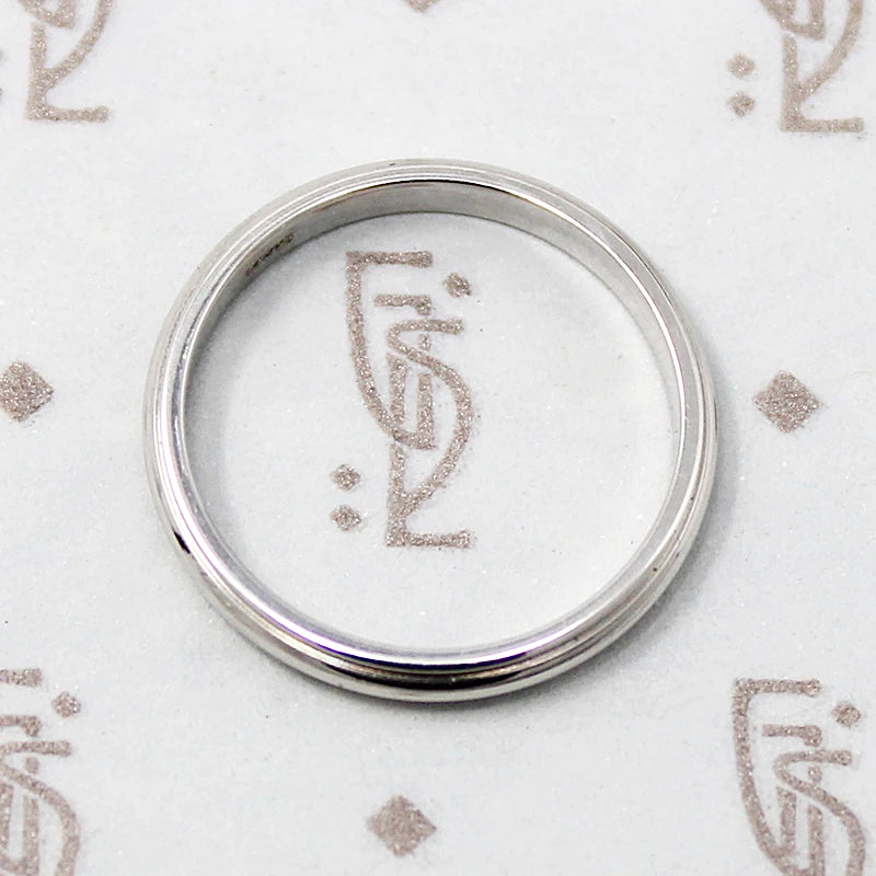 Modern Recycled White Gold Wedding Band 