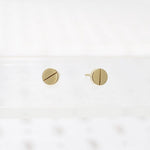 Elegantly Industrial Screw Head Studs in Recycled Gold