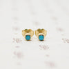 Bitty Little Turquoise Stud Earrings in Gold