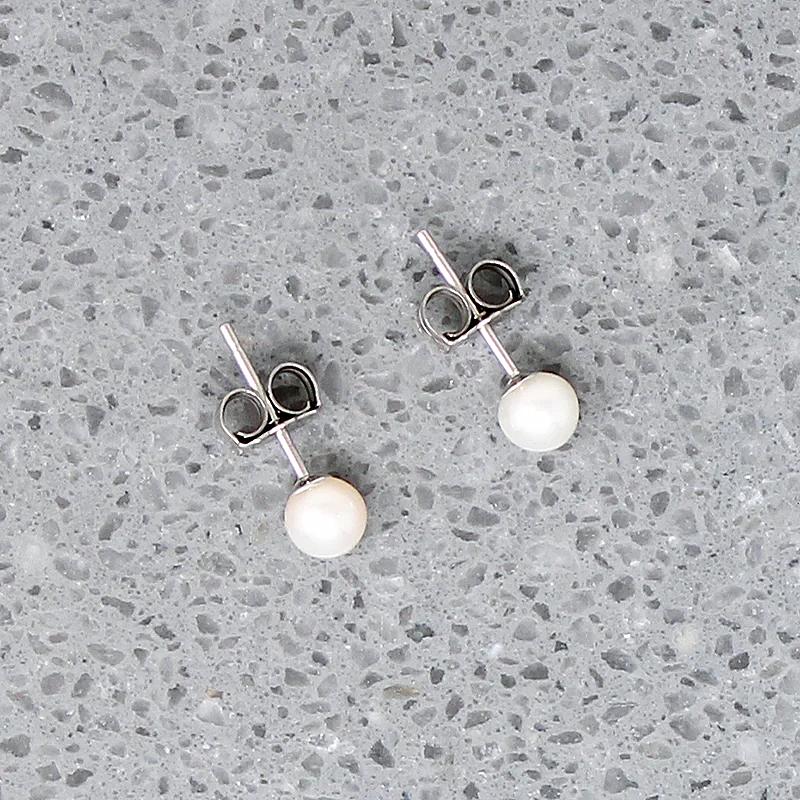 Petite Cultured Pearl Studs in 14k Gold