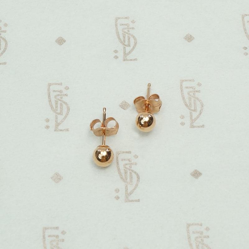 Recycled 14k Gold 3mm Ball Stud Earrings
