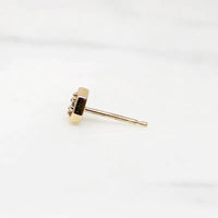 Tiny Diamond Hexagon Studs in Recycled Gold