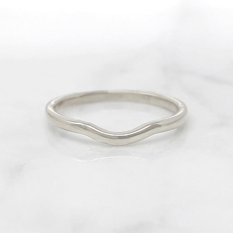 Narrow Contour Curve Wedding Band