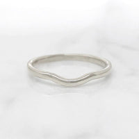 Narrow Contour Curve Wedding Band