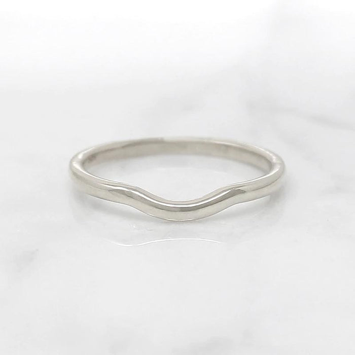 Narrow Contour Curve Wedding Band