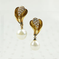 south sea pearl and diamond earrings