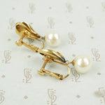 side view south sea pearl and diamond earrings