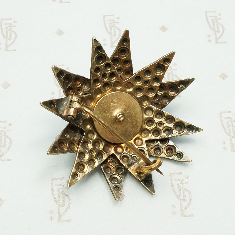 Antique Gold Gilt Silver Star Brooch