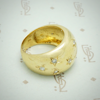 Gold Star Set Diamond Dome Band