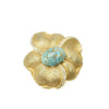 Goldtone and Faux Turquoise signed Star Pin & Earrings
